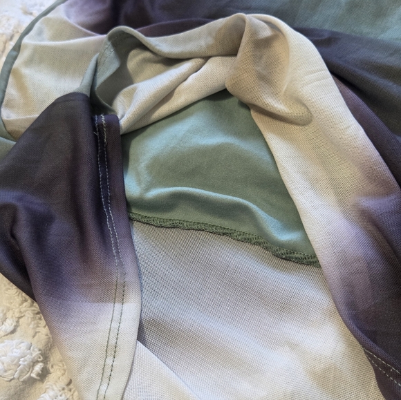 ​🌌 Dreamy Whimsigoth Ombré Bodycon Maxi Dress *NEW* Green Grey Purple Size Med - Picture 8 of 11